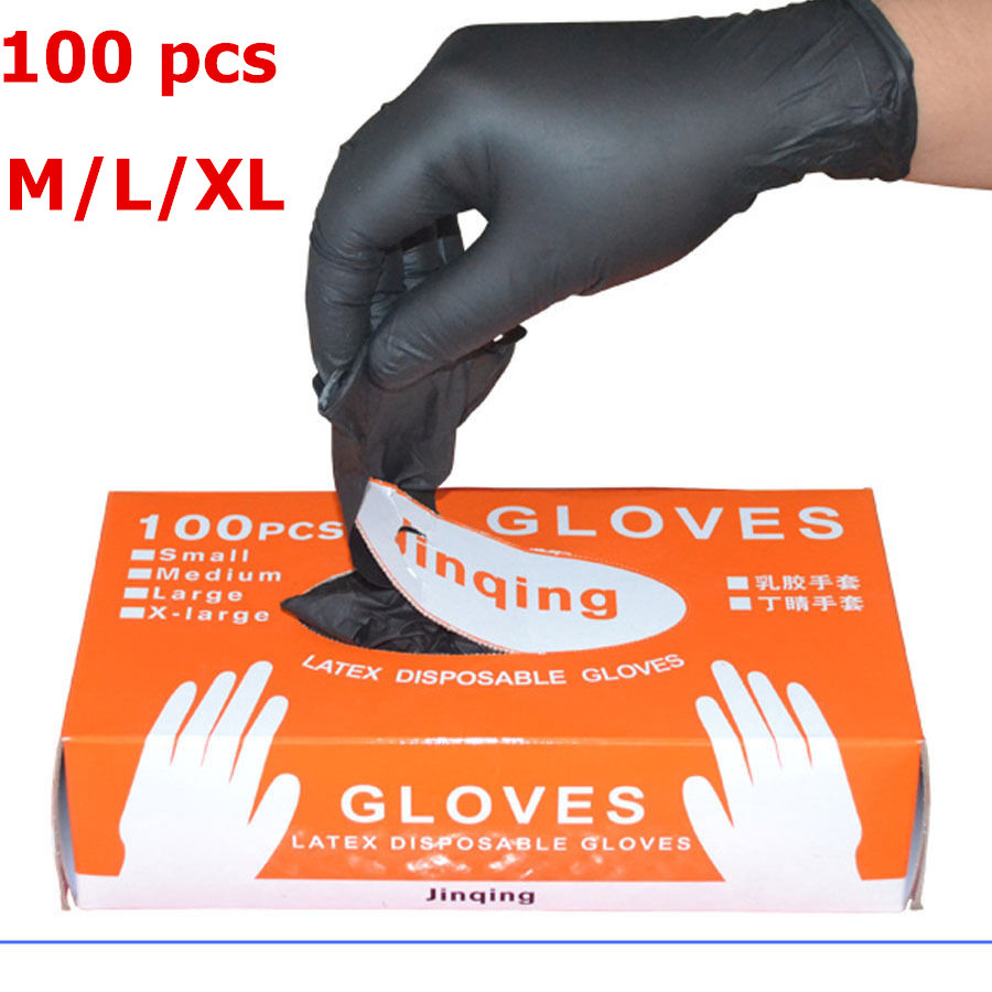 LESHP 100 stks/partij Monteur Handschoenen handschoenen Huishoudelijke Schoonmaakmiddelen Wassen Zwart Laboratorium Nail Art Anti-Statische Handschoenen