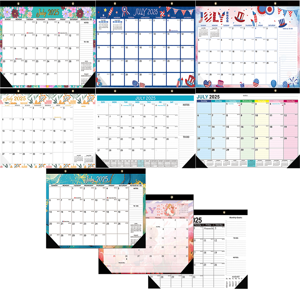 Nyeste kalender 12- måneder fra juli til desember daglig ukentlig månedlig planlegger agenda organizer hjem vegg til hjemmet