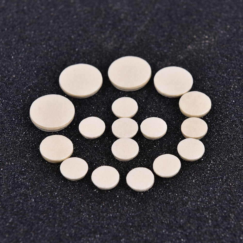 17Pcs Klarinet Leren Pad Key Pads Witte Muzikale Houtblazers Wind Muziek Instrument Vervanging 17.2Mm 15.3Mm 11.8Mm 10Mm Wit