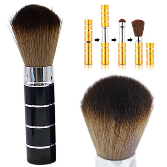 1 ud. Brocha retráctil de aluminio para colorete en forma de cúpula base de maquillaje para el rostro cepillos de maquillaje cosméticos herramientas