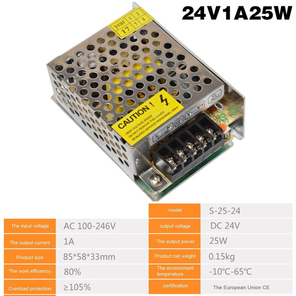 Alimentation à découpage DC24V 1A 2A 2.5A 3A 4.5A 5A 6.5A 8.3A 10A 12.5A 15A 16.5A AC 220V à DC24V AC-DC 24V pour 24V LED Bande: 24v 1A