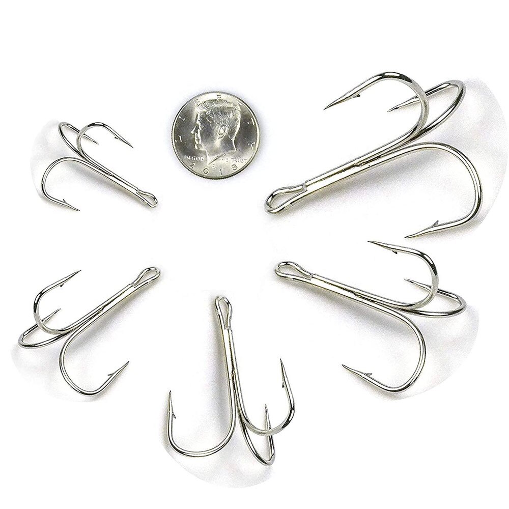 Hameçon Triple Ultra fort pour pêche en eau salée, matériel pour attraper des poissons, requin, thon, Triple ancre, 4/0 à 10/0, 25 pièces