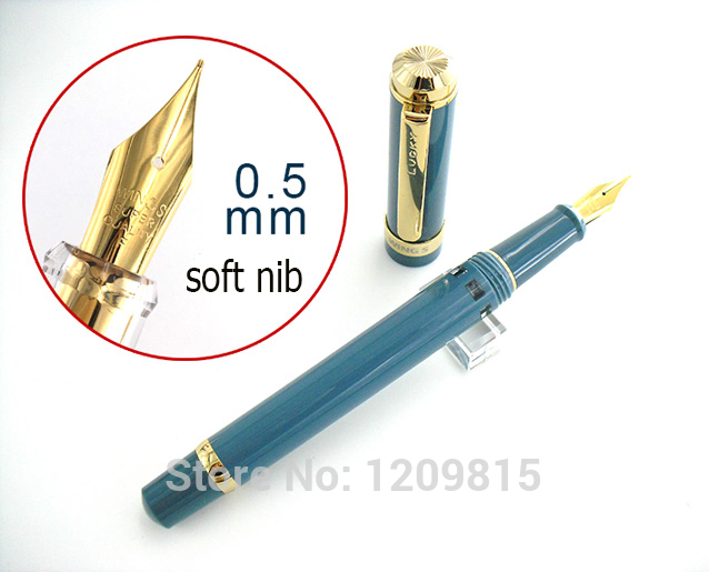 Luxury Wingsung 698 Soft Gold Nib Black Piston Fountain Pen Unique Writing Ink Pens for Christmas Office School Supplier