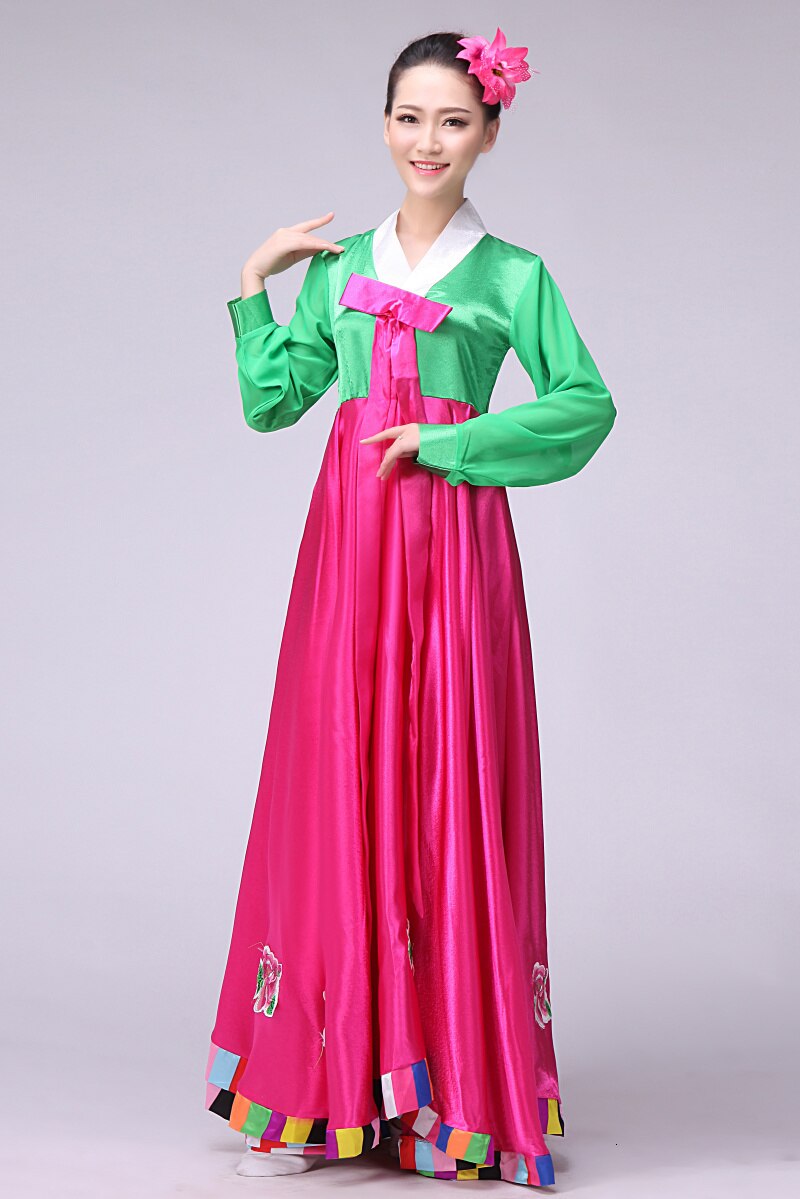 Vestido Hanbok coreano tradicional Multicolor de para mujer, disfraz baile escenario coreano tradicional para