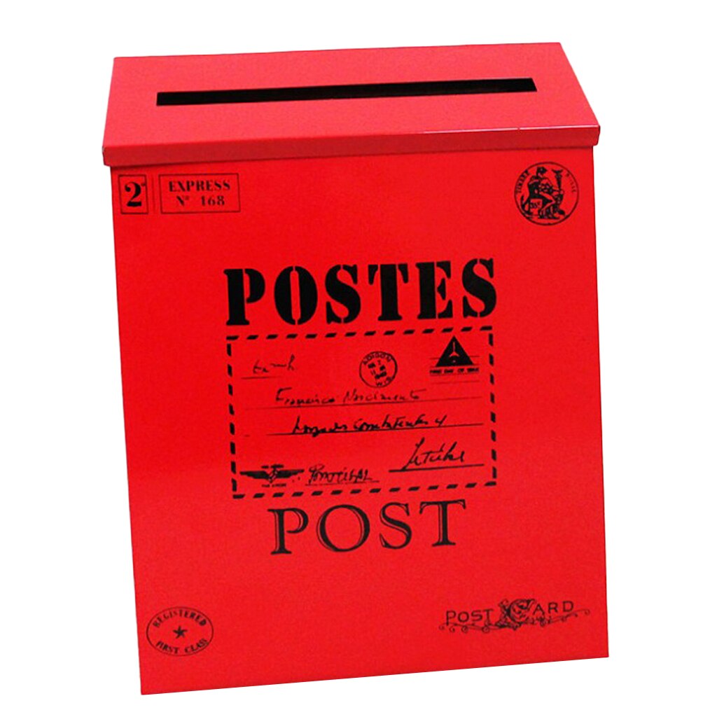 Vedenpitävä ulkona metallinen postilaatikko kirjepostilaatikko seinälle - ovipostilaatikon kansi vintage säilytysteline postilaatikon seinäsisustus