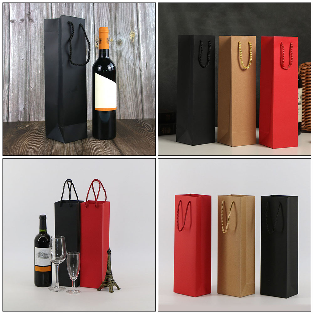 12Pcs Paper Wine Packing Bags Portable Wine Packing Bags Wine Carrier Pouches Wine Bottle Wrapping Bags for Party Wrapping