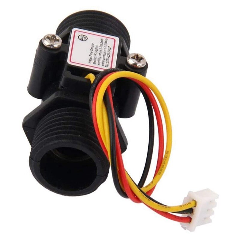 Water Flow Sensor Switch Flow Meter Controle G1/2 Inch Interface Hall Elementen Totaal 1-30L/Min Meting Apparaat zwart