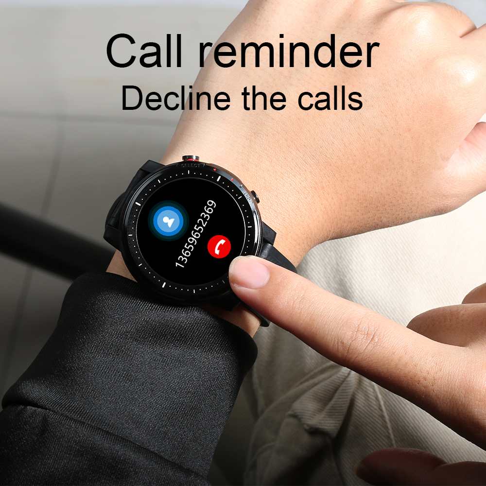 [BT5.0] Microwear L15 Smart Horloge Fitness Mannen 1.3 Inch Hartslag Bloeddruk/Zuurstof IP68 Zaklamp Camera remote Smartwatch