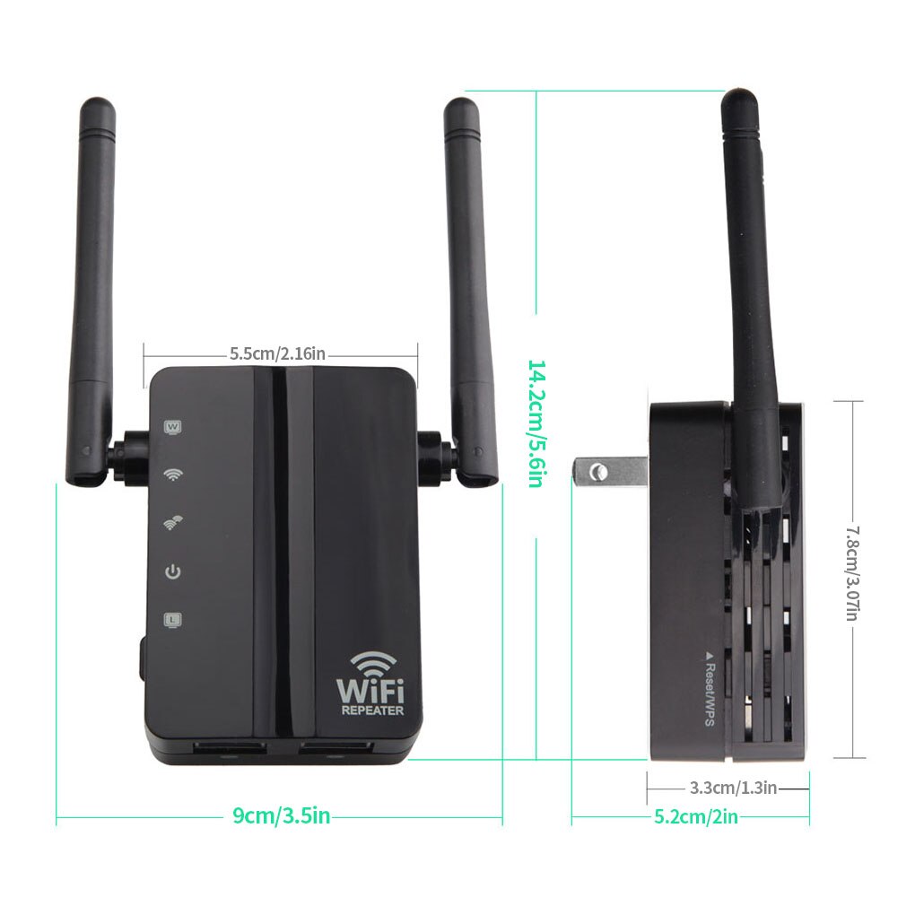 Dual Antenna 2.4G Wifi Repeater Home Office Wifi Signal Extender Wireless Signal Booster Amplifier