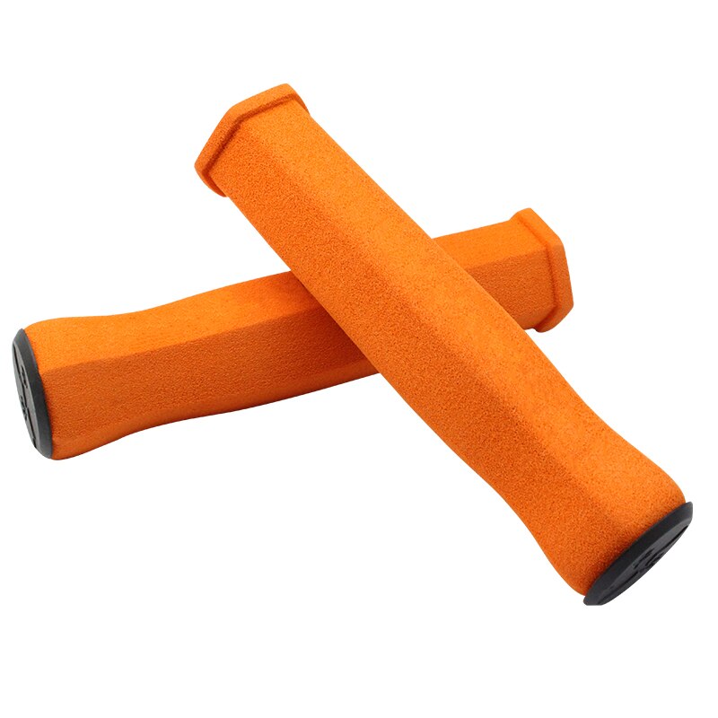 Empuñaduras ergonómicas para manillar de bicicleta de montaña, esponja suave de alta densidad, cubiertas para extremos de manillar antideslizantes para bicicleta de montaña: orange