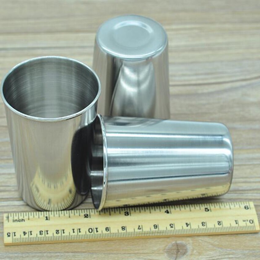 1pc 180ml dricksglas snapsglas i rostfritt stål koppar vinöl whiskymuggar utomhusresekopp 6*8.5cm