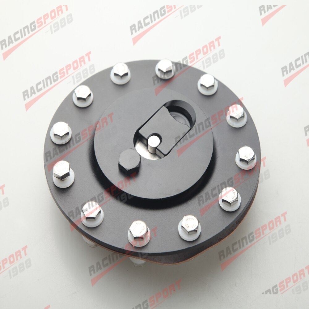 Aluminum Billet Fuel Cell Cap Flush Mount 12 Bolt Silver or Black Anodized