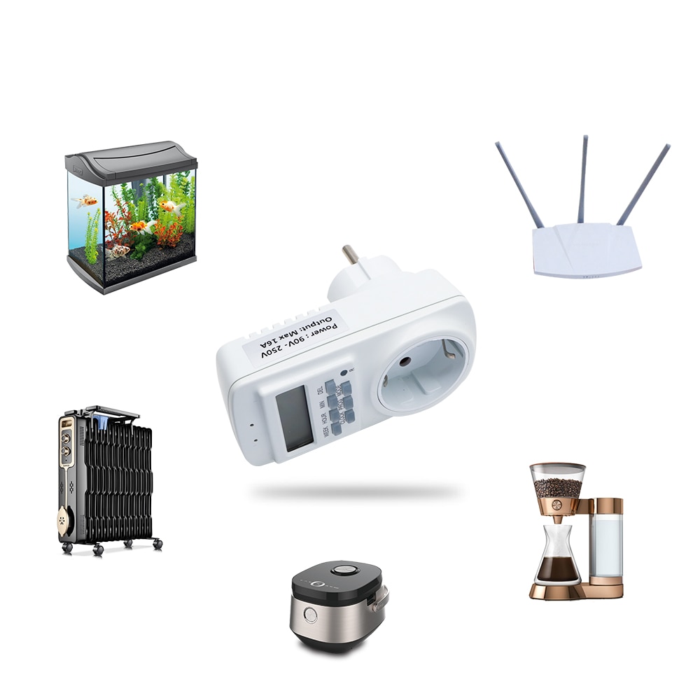 NTONPOWER Smart Socket Electronic Digital Timer Switch EU Power Plug wall Socket With Timer for Kitchen bedroom and office