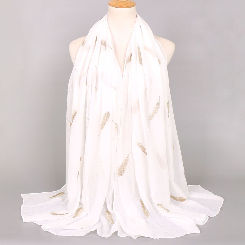 Lina & Lily Gouden Glitter Bloemen Patroon Sjaal Sjaal Hijab