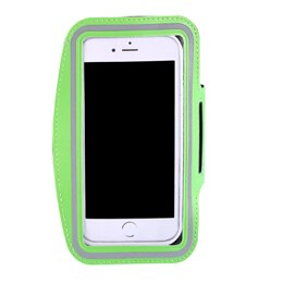 Waterproof sports arm with mobile phone for iphone xiaomi huawei 5 inches or less equipped with sports belt bag: Green