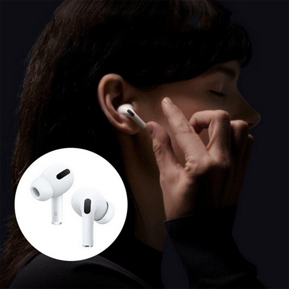 Silicone macio orelha dicas anti deslizamento earbud earplug para airpods pro substituição fones de ouvido eartips capa l m s perfeito se encaixa branco