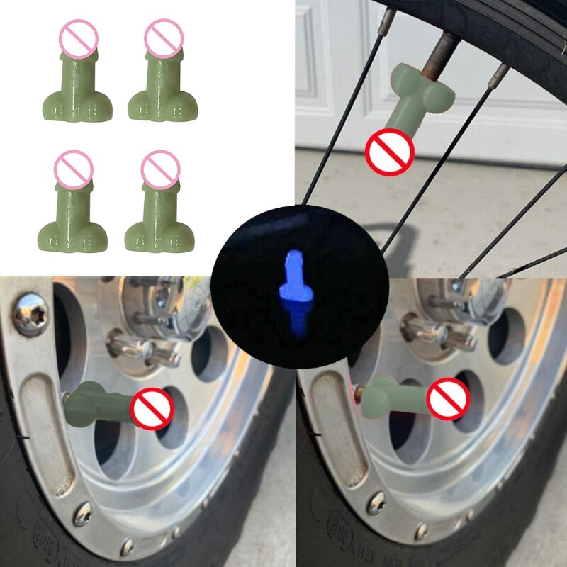 4 Stuks Prank Auto Wiel Band Lichtgevende Stem Stofkap Voor Auto 'S Fietsen Xxff: 4