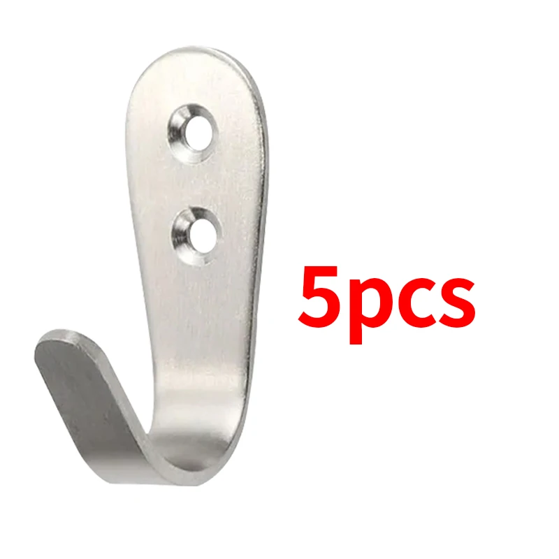 5 sztuk haczyków ze stali nierdzewnej, haczyki na ubrania, haczyki ścienne w kształcie litery J, robić wieszania płaszczy, czapek, szlafroków, ręczników itp.: Złota