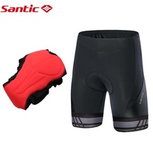 Santic Mannen Fietsbroek Coolmax 4D Pad Shorts Shockproof MTB Racefiets Pro Shorts Anti-pilling Reflecterende ciclismo