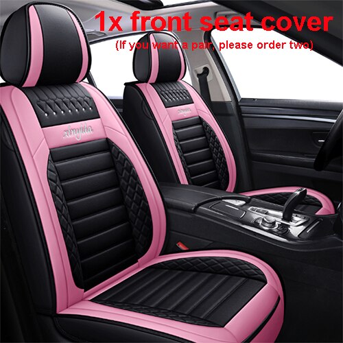 Couverture de Siège de Voiture, en Cuir, Housse d&#39;Accessoires Auto, pour Peugeot 301/307 SW/508/308/206/4007/5008/3008/107, Seat: Pink Front