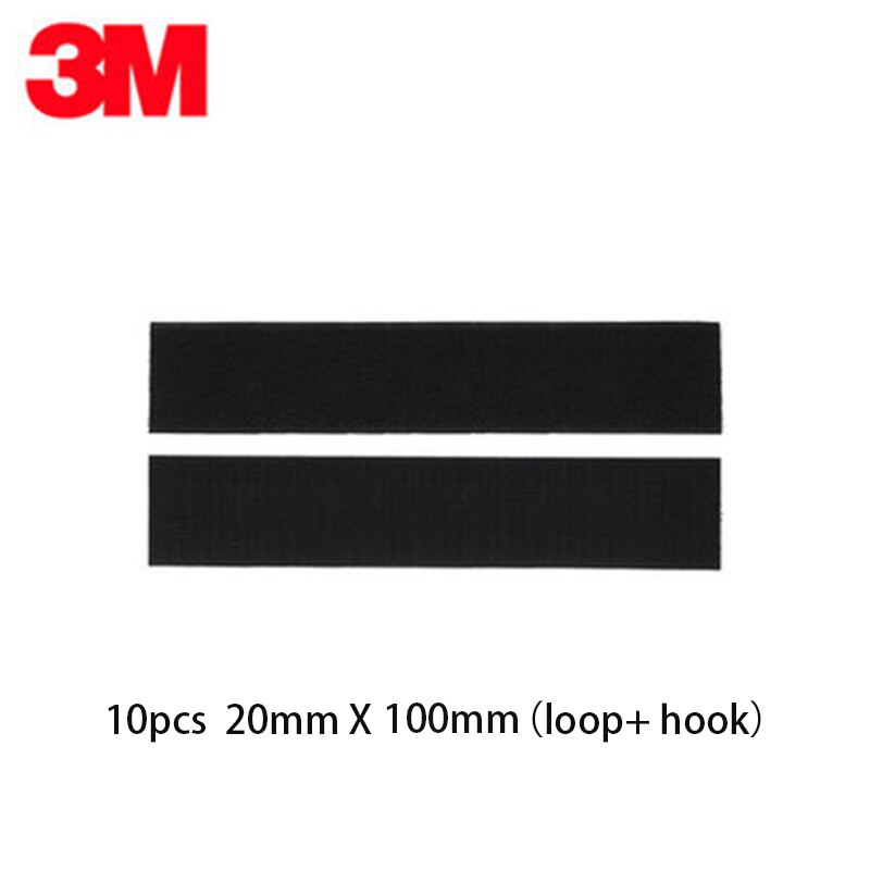 10PCS 3M Double-sided Adhesive Velcros Strong Self-adhesive Hook and Loop Tape nylon sticker velcros Glue for DIY fixing automob: black 20mm x 100mm