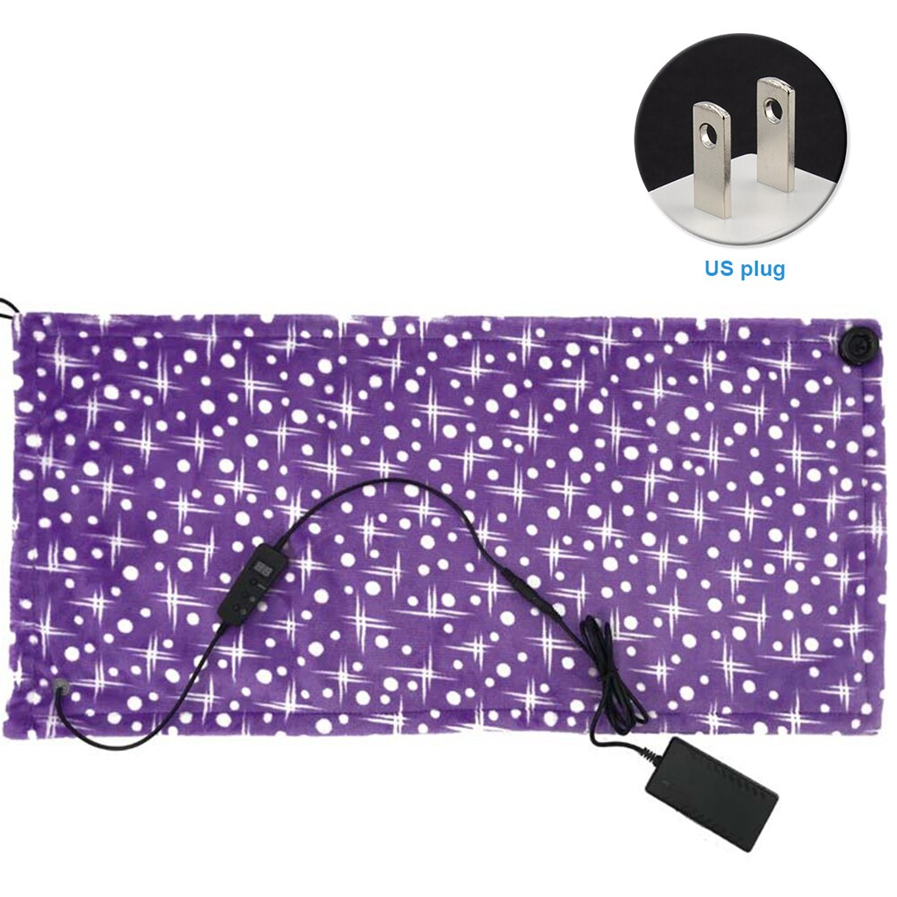 Madrass tidtaker kontroll med 6 innstillinger nakke skulder mage omsorgsterapi varmepute vaskbart elektrisk teppe varm flanell: Lilla / Oss