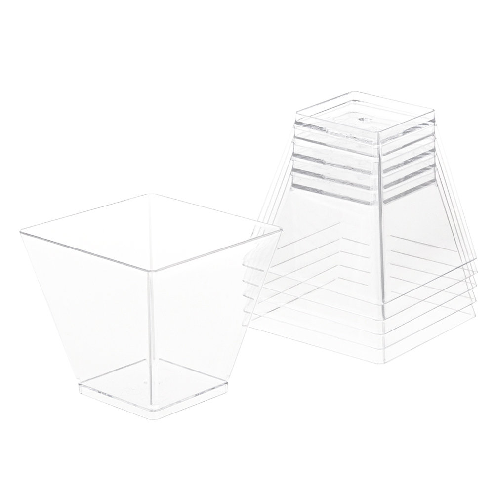 25Pcs Dessert Beverage Cups Plastic Dessert Visible Cups Ice Cream Cups