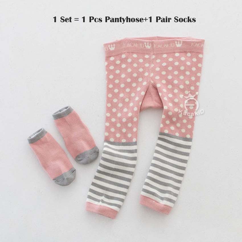 2Pcs/Set Boys Girl Harem Leggings Pants Sock Sets Cotton Cartoon Monkey Rabbit Ladybird Trousers Baby Pants Autumn Kids Clothing