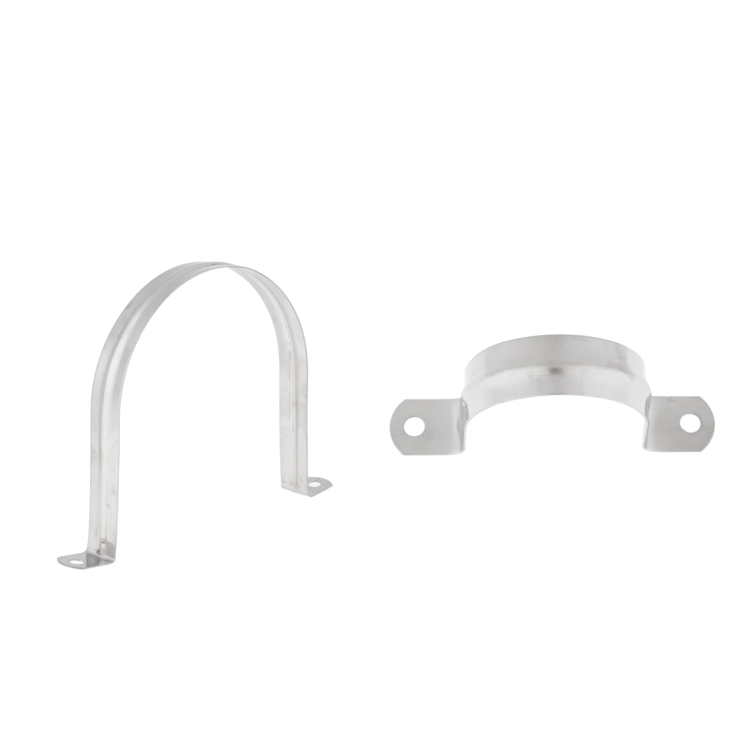 2 styks sadelklemme i rustfrit stål regnvandsrør nedløbsrør 50+120mm