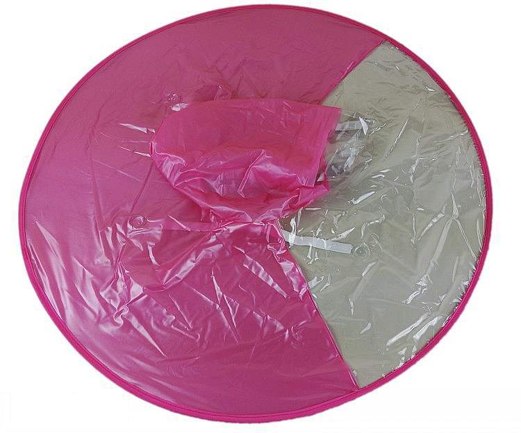 Yellow Duck Kids Raincoat UFO Cap Umbrella Automatic Folding Umbrella Children Hat Raincoat Student Woman Rain Hat: Magenta