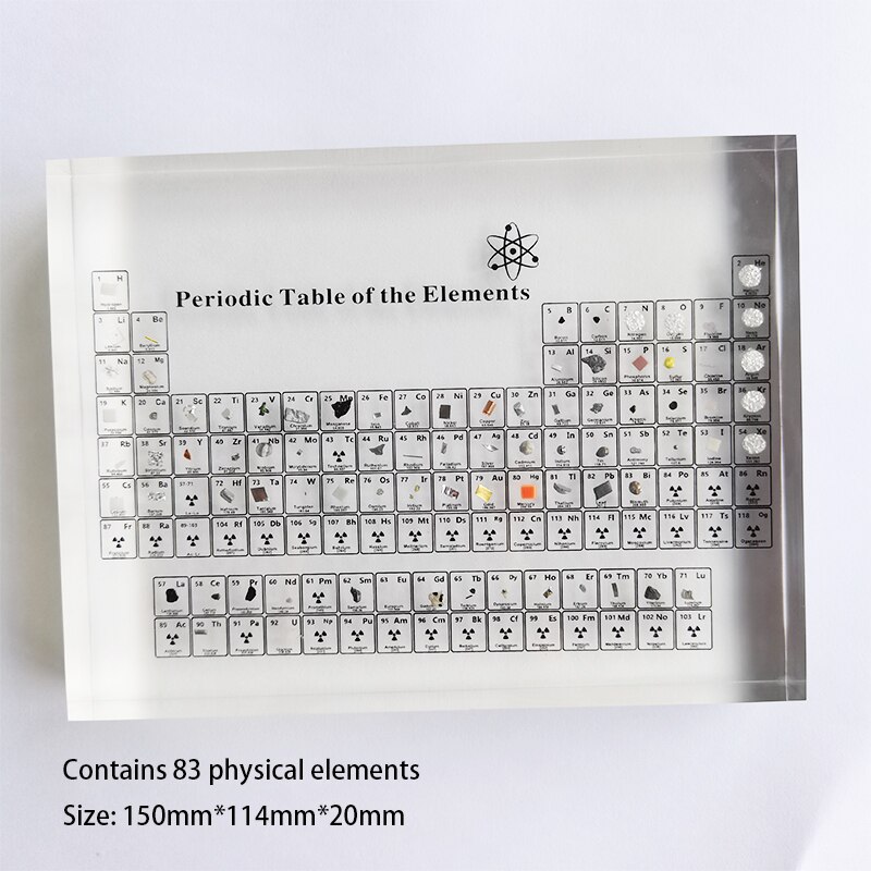 Acrylic Periodic Table Display With Real Elements Kids Teaching School Day Birthday Chemical Element Display Home Decor