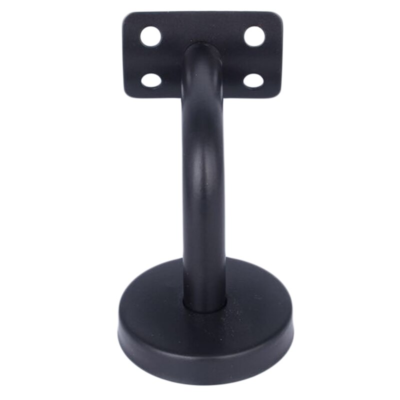 5pcs/Set Curved Handrail Brackets Stainless Steele Stair Wall Mount Black Handle