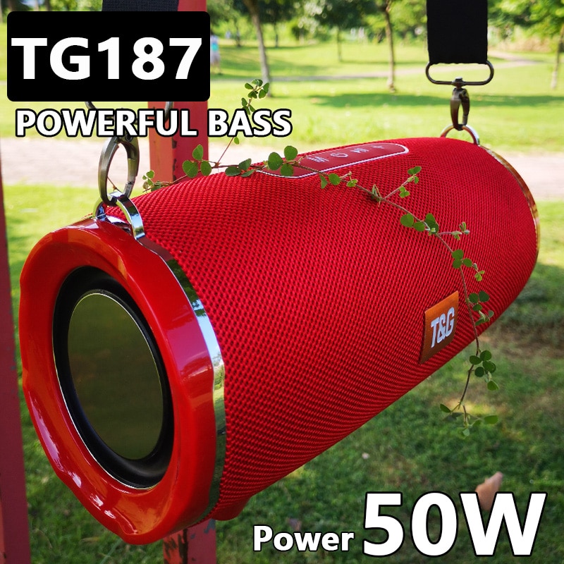 TG187 50W High Power Bluetooth Speaker Waterproof Portable Column For PC Computer Speakers Subwoofer Boom Box Music Center Radio