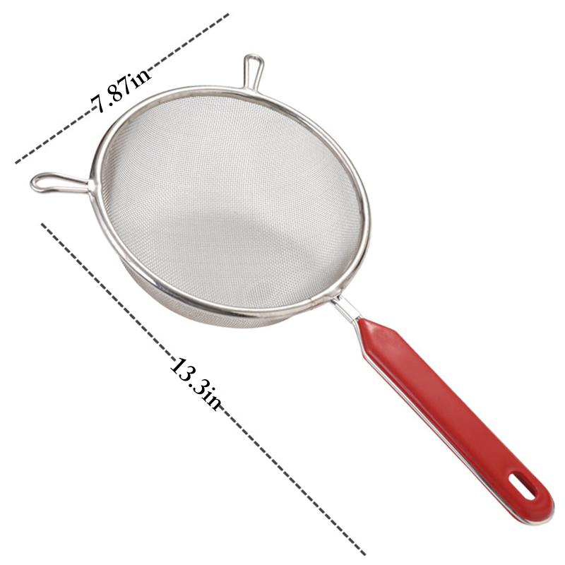 1PCS Stainless Steel Oil Sieve Strainer Soybean Milk Flour Filter Wire Fine Mesh Colanders Double Ears Kitchen Tools