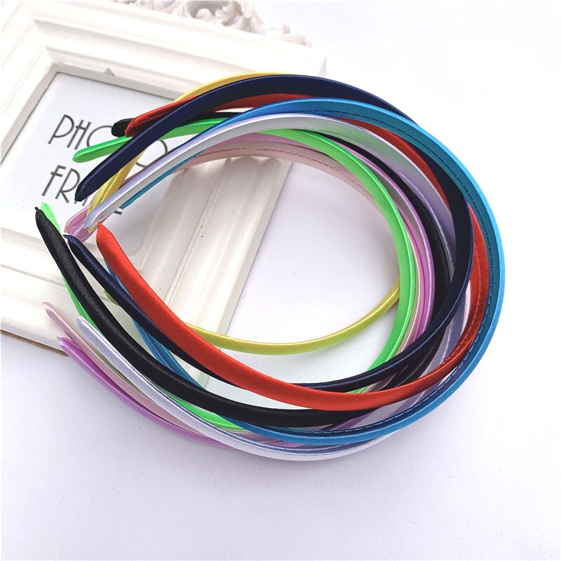 10pcs/lot Satin Covered Headband 12mm Wider Ribbon Hair Hoop Band Base For Hairbands Making Diy Girls Bow Hairwear Accessories