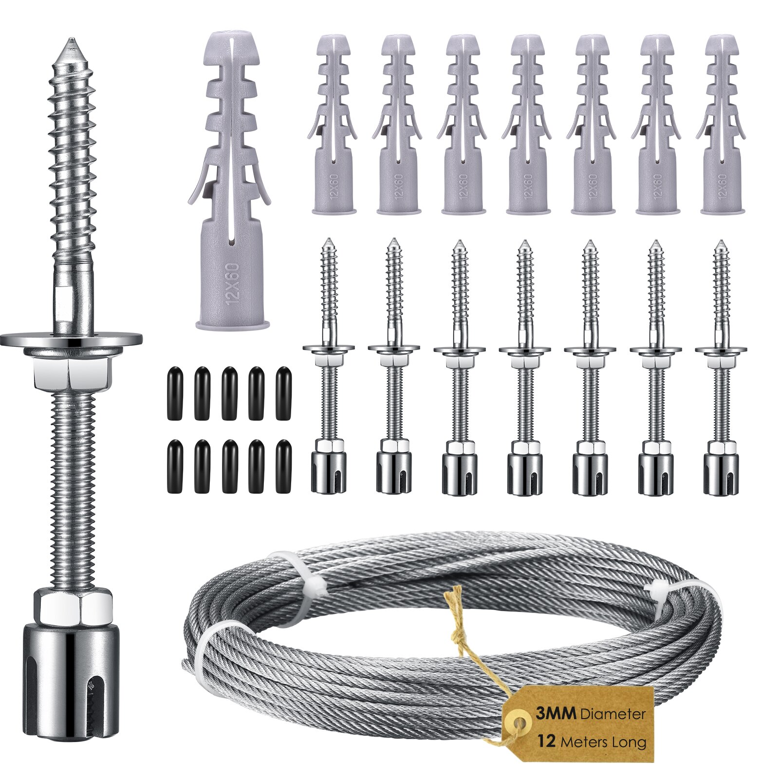 Stainless Steel Plant Climbing Green Wall Mesh Trellis Wire Mesh Fence Plants Anchoring Aid 8 Halter 12 m Rope Kit