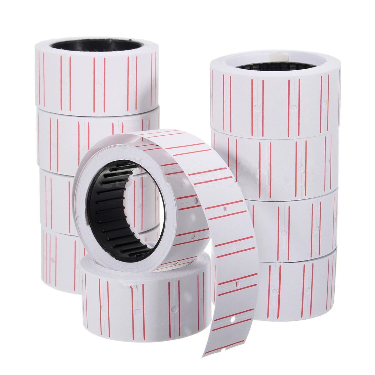 21 mm x 12mm 10 kpl itsekiinnittyviä hintatarroja, paperinen hintatarra, yksirivinen hintatarralaite ruokakauppaan