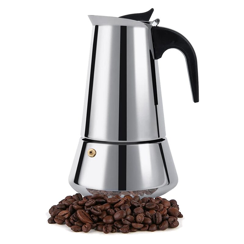 Stovetop Espresso Maker Moka Pot 4 Cup Percolator Coffee Maker Clic Cafe Maker Suitable for Induction Cookers