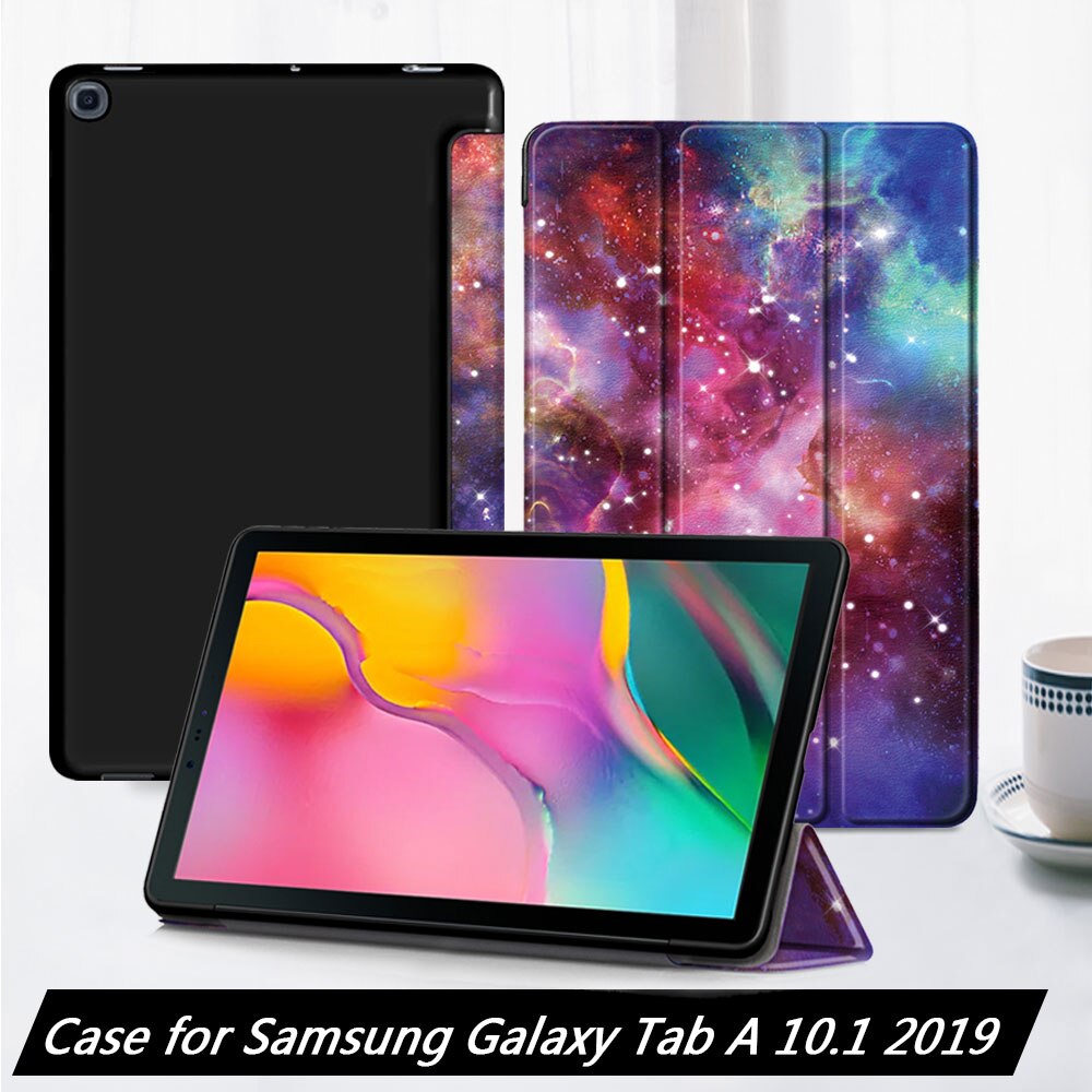 Case Voor Samsung Galaxy Tab Een 10.1 SM-T510/T515 Tablet Verstelbare Opvouwbare Stand Cover Voor Samsung Galaxy Tab Een 10.1 Case