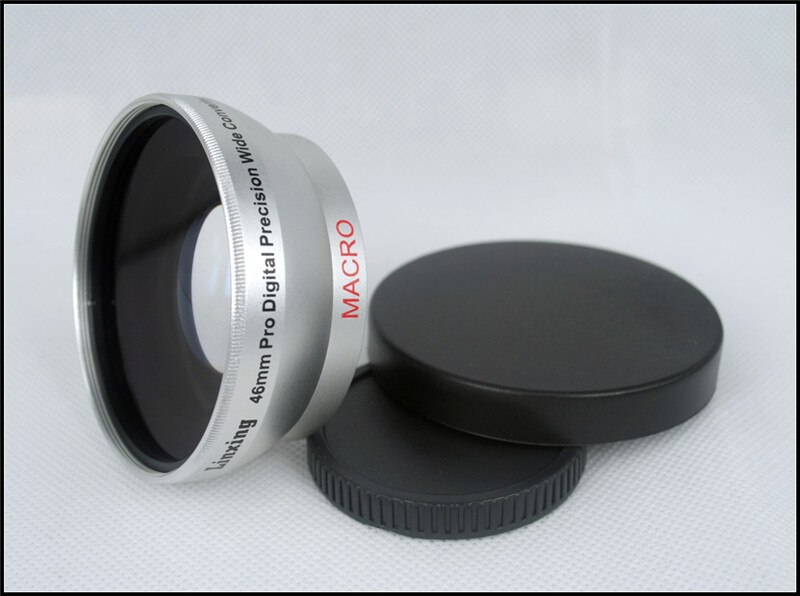 Digital lenses Macro Camera 46mm 0.45x WIDE Angle + Macro Conversion LENS + Lens Front Rear Caps + Lens bag for Thread Camcorder