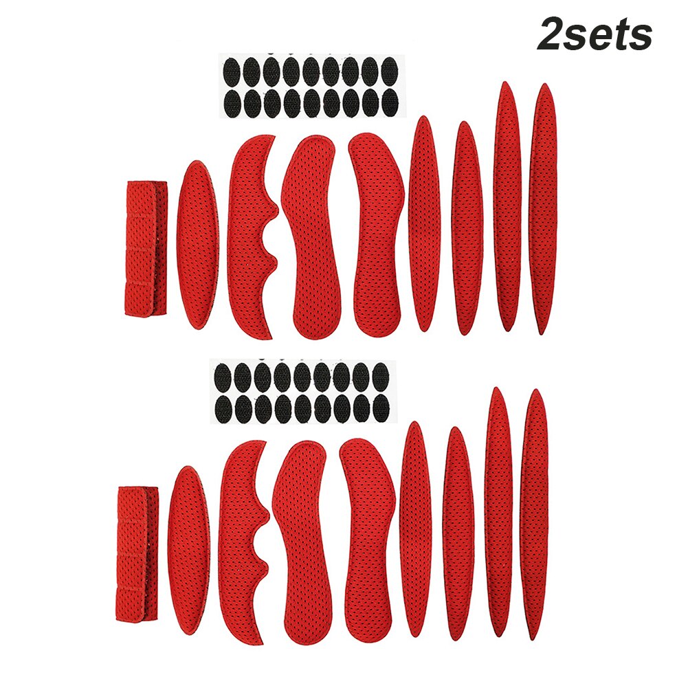 Sponge Helmet Pads Set Cushion Cycling Easy Install Protective Universal Bike Soft Magic Sticker Practical Inner Lining: Red / 1set