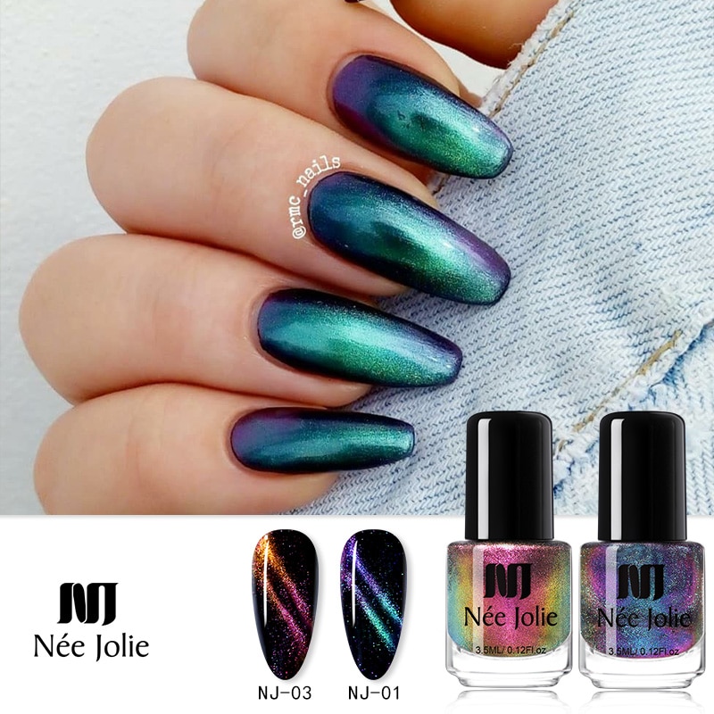 Nee Jolie 3.5 Ml 3D Magnetische Nagellak Kameleontische Multi-Kleur Zwart Gat Effect Nagellak Cat Eye Nail polish