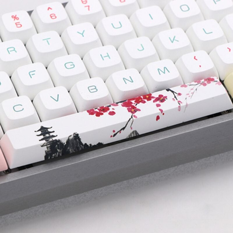Ersätta mellanslagstangenten keycap pbt fem sidor färgämnesgrundöverdragen mellanslagstangenten 6.25u körsbär profilstång keycap för diy mekaniska tangentbord  gk64 gk61