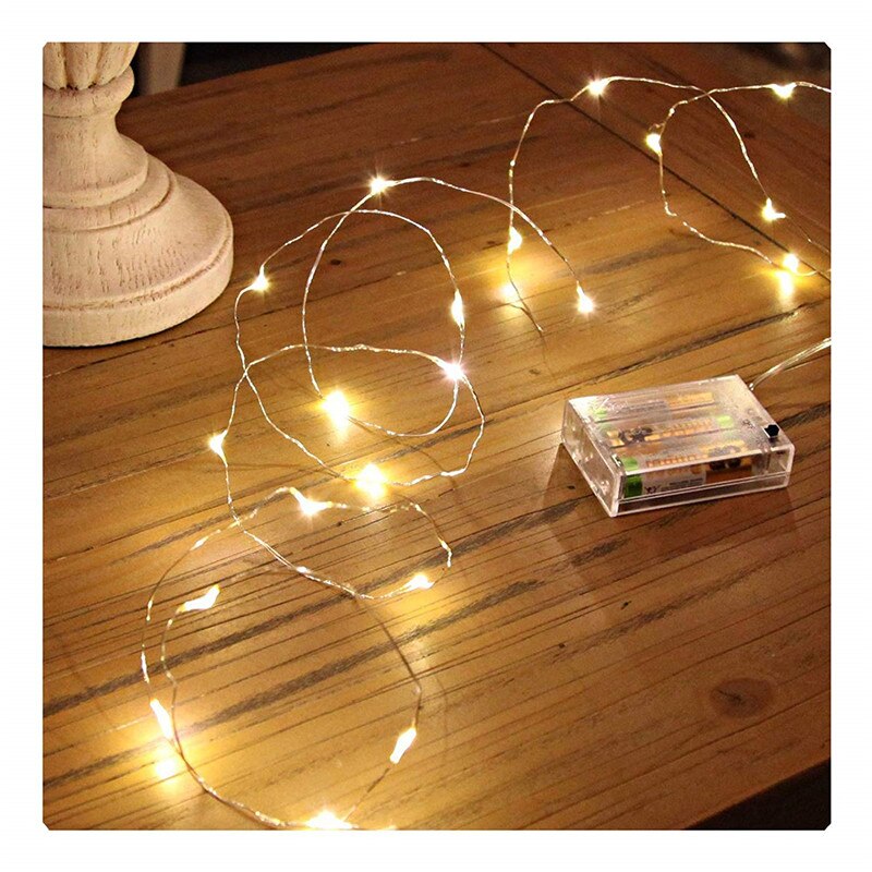 2 pakke julekrans med lys 2m 20 led batteri strømsnor lys juletræ taksigelse boligdekoration fyrremajs guirlande: 2 pakke 2m lys