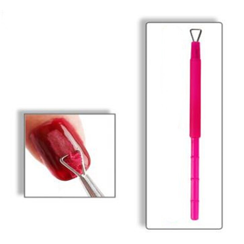 Nueva varilla de para esmalte de uñas, Gel pulidor de cutículas, de herramientas de cuidado de manicura de plástico Rosa removedor de manija, 1 unidad