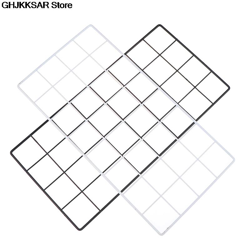 Modernt hem väggdekoration järn galler nordisk konst fotovisningsram fest metallhylla mesh vykort diy rack 40* cm  x 20cm