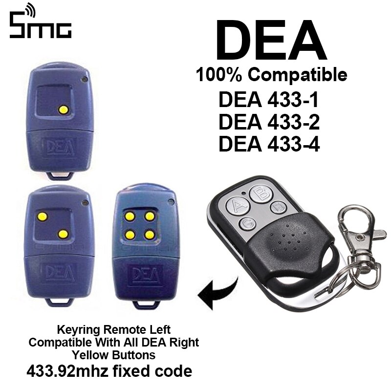 DEA télécommande 433-1 433-2 433-4 ouvre-porte de Garage à distance DEA 433mhz télécommande duplicateur code fixe