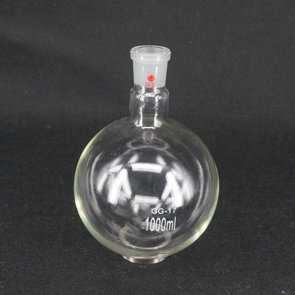 1000ml Quickfit 24/29 Socket Lab Glass Flask Round Bottom Single Short Neck Ware