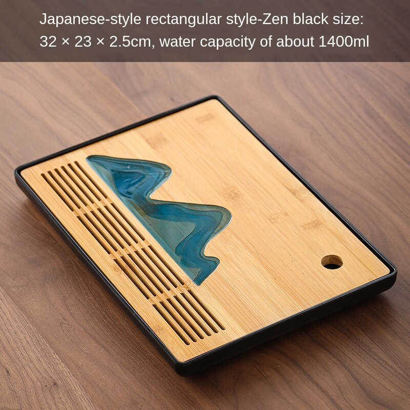 Plateau à thé japonais plateau à thé en bambou Simple maison hôtel voyage Kung Fu stockage de l'eau plateau à thé Table à thé Table à thé chinoise plateau en bois: tea tray7