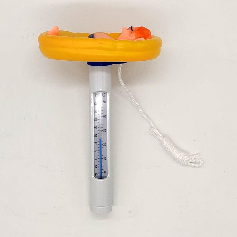 Söt flytande termometer tecknad pool damm vatten plast kul